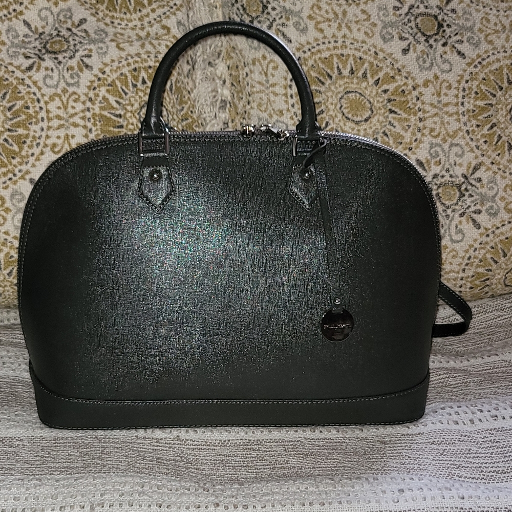 Vintage Pulicati Black Saffiano Leather Dome Satchel | Like New